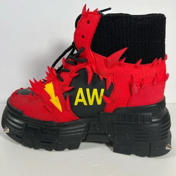 ANTHONY WANG Red Apple Women’s Dragon Platform Wedge Size 10