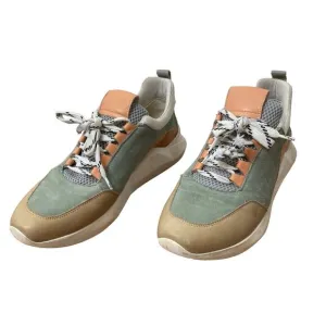 ANTHROPOLOGIE Green Tan Harper Platform Sneaker