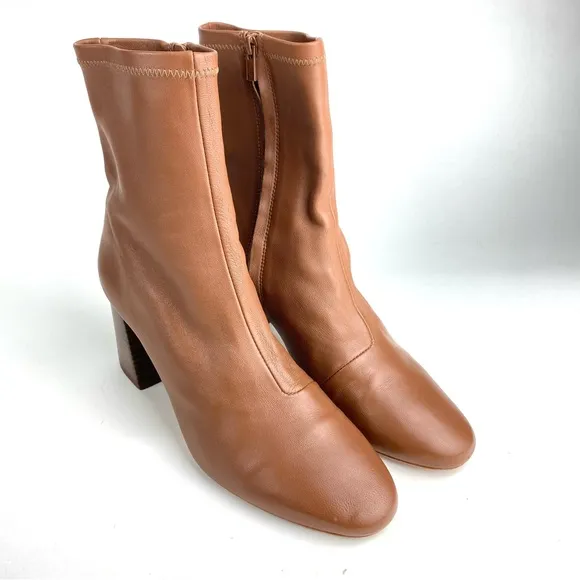 Anthropology Loeffler Randall Elise Tan Leather Ankle Boots