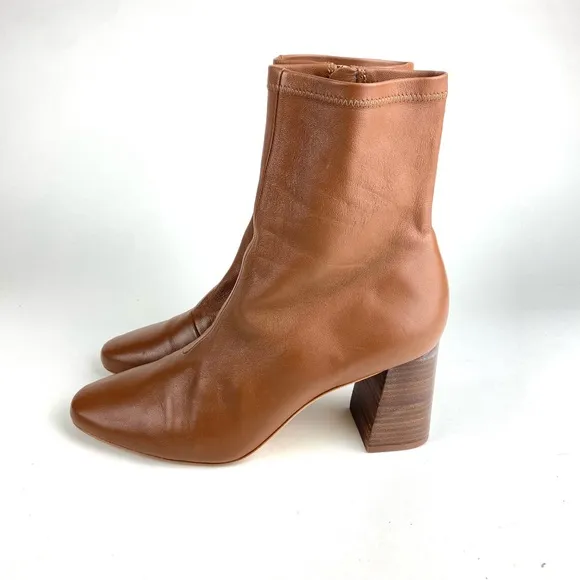 Anthropology Loeffler Randall Elise Tan Leather Ankle Boots
