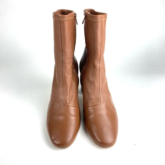 Anthropology Loeffler Randall Elise Tan Leather Ankle Boots