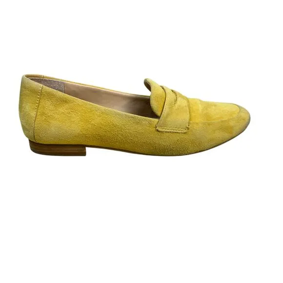 Antonio Melani Mustard Yellow Suede Slip-On Penny Loafers- Size 8M