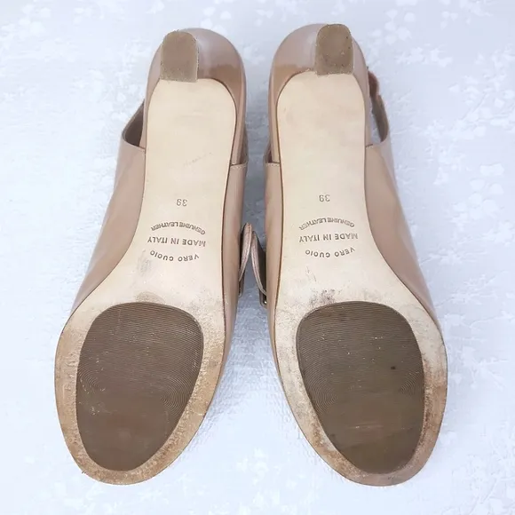 ANYI LU Tulip Slingback Peep-Toe Pumps EU 39