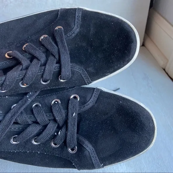 Aqua black white piper suede platform sneakers size 9