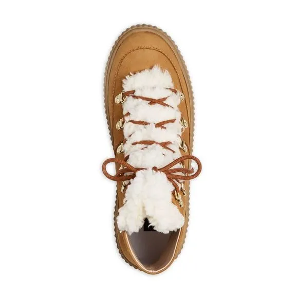 AQUA Womens Brown Fechado Round Toe Platform Leather Athletic Sneakers 9 B