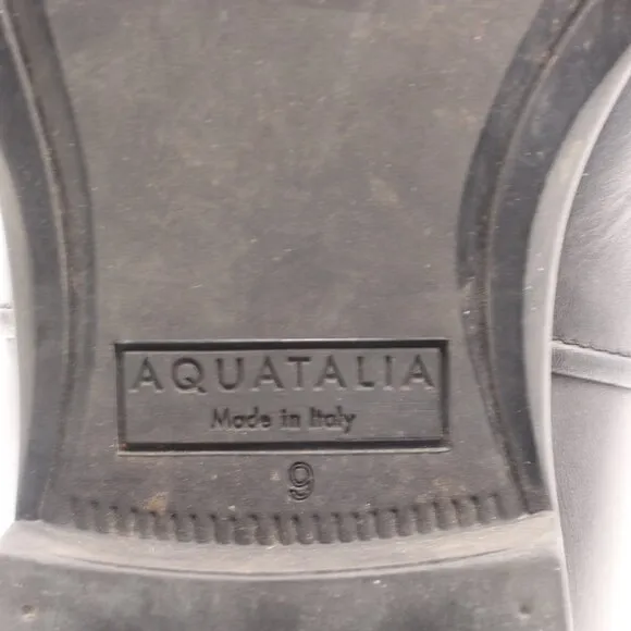 Aquatalia Adrian Chelsea Boots Men's Size UK 9 Black Leather Shoes Pull on Italy