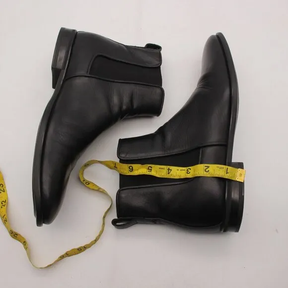Aquatalia Adrian Chelsea Boots Men's Size UK 9 Black Leather Shoes Pull on Italy