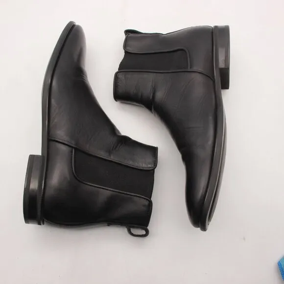 Aquatalia Adrian Chelsea Boots Men's Size UK 9 Black Leather Shoes Pull on Italy