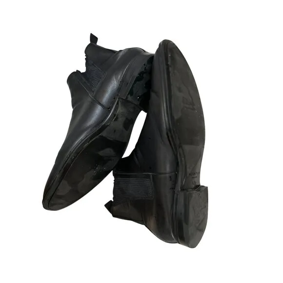 Aquatalia Chelsea Boots Men's Size 10.5 Black Leather Shoes Made in Italy