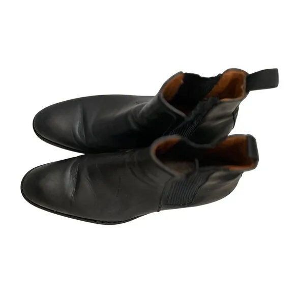 Aquatalia Chelsea Boots Men's Size 10.5 Black Leather Shoes Made in Italy