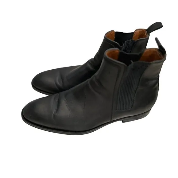 Aquatalia Chelsea Boots Men's Size 10.5 Black Leather Shoes Made in Italy
