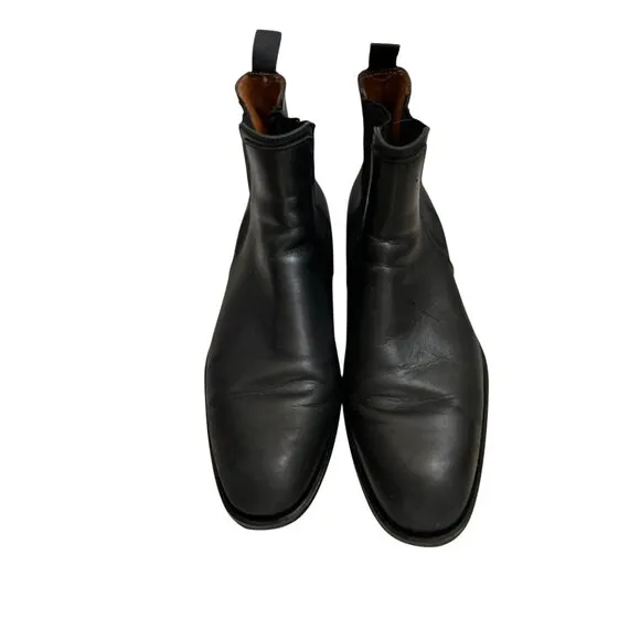 Aquatalia Chelsea Boots Men's Size 10.5 Black Leather Shoes Made in Italy