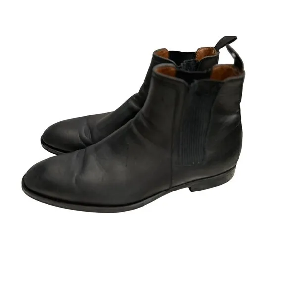 Aquatalia Chelsea Boots Men's Size 10.5 Black Leather Shoes Made in Italy
