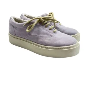 Aquatalia Lora Suede Lavender Platform Sneakers Size 8.5 38EU