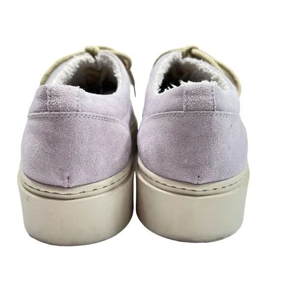Aquatalia Lora Suede Lavender Platform Sneakers Size 8.5 38EU