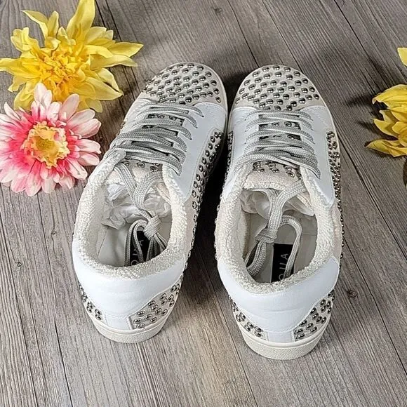 Aqua Tess Lace up Embellished Sneakers Sz 8.5
