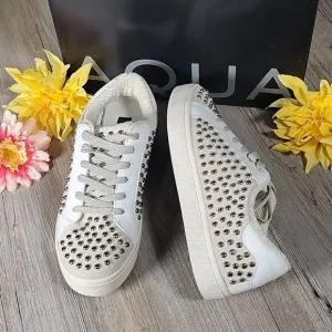 Aqua Tess Lace up Embellished Sneakers Sz 8.5