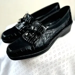 Ara Rachel‎ Black Patent Leather Size 5 Women’s Slip-On Loafers Shoes