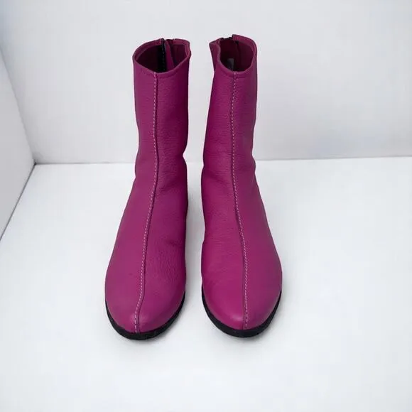 Arche Women's Leather Boots Bright Pink size 7 Sock Boots