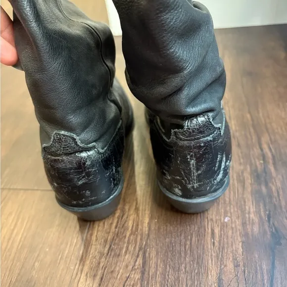 Ariat Black Leather Slouch Cowboy Boots