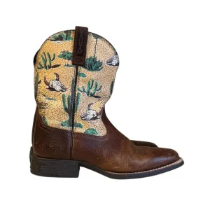 ARIAT BOYS' ROUND UP WESTERN BOOTS - BROAD SQUARE TOE SIZE 4​