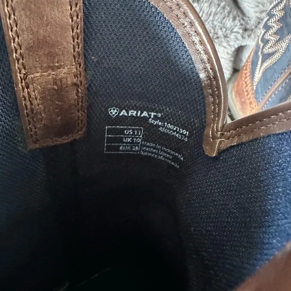 Ariat Brown and Blue Cowboy Boots