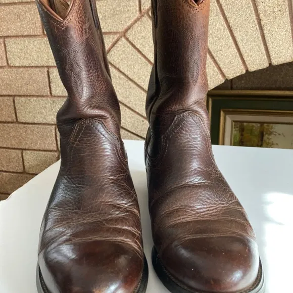 Ariat Brown Leather Roper Boots Men’s 9