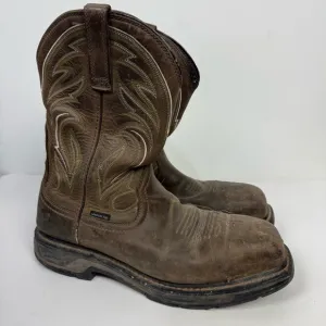 Ariat Carbon Toe Leather Brown Square Toe Western Cowboy Boots
