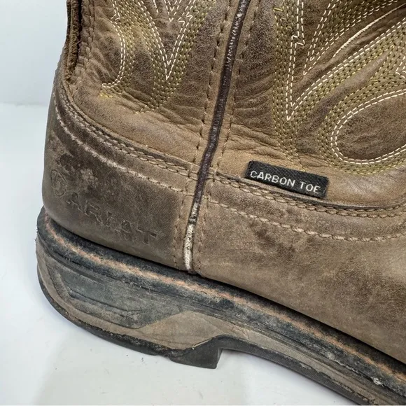 Ariat Carbon Toe Leather Brown Square Toe Western Cowboy Boots