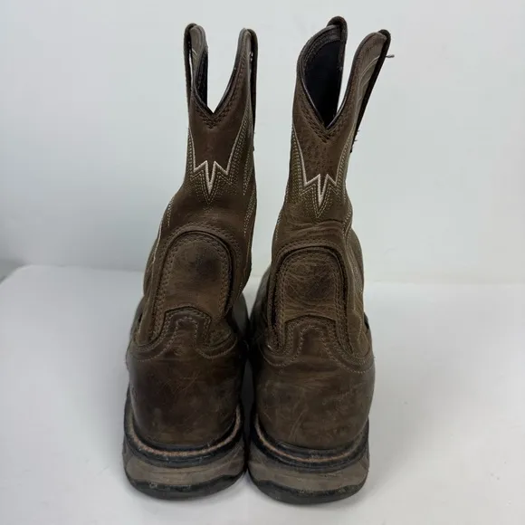 Ariat Carbon Toe Leather Brown Square Toe Western Cowboy Boots
