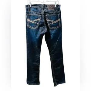 Ariat Cowboy Cut Dark Wash Jeans Size 30x32 Embroidered Casual Western Rodeo