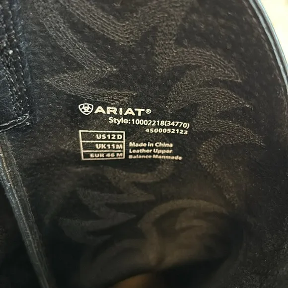 Ariat Heritage R Toe Black Leather Western Boots