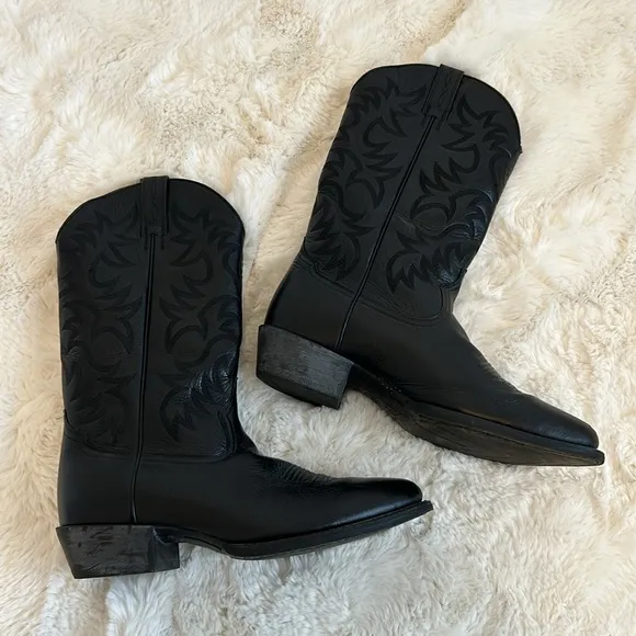 Ariat Heritage R Toe Black Leather Western Boots