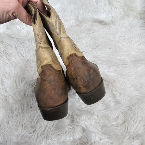 Ariat Kids Brown Square Toe Leather Boots! Size 2.5