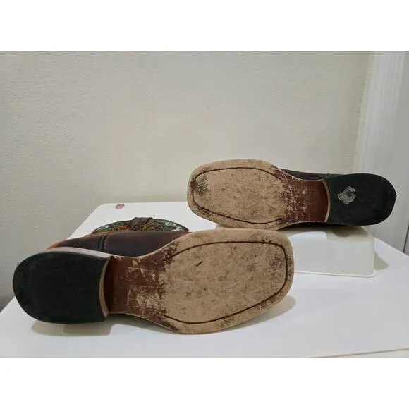 Ariat Little Kids Youth Brown Leather Square Toe Cowboy Western Boots Size 3