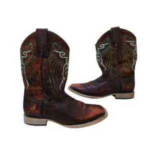 Ariat Little Kids Youth Brown Leather Square Toe Cowboy Western Boots Size 3