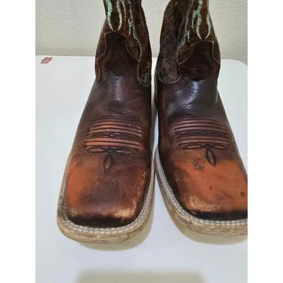 Ariat Little Kids Youth Brown Leather Square Toe Cowboy Western Boots Size 3