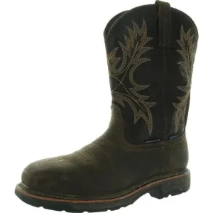 Ariat Mens Brown Composite Toe Leather Cowboy, Western Boots Used