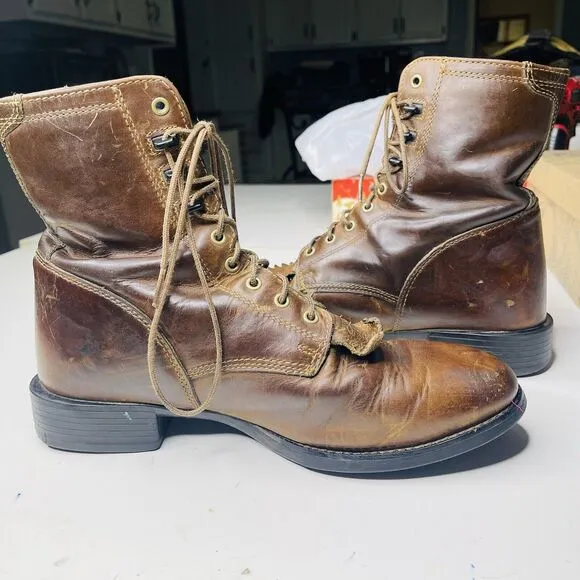 ARIAT MEN'S HERITAGE LACER WESTERN BOOTS ROUND TOE Size 10