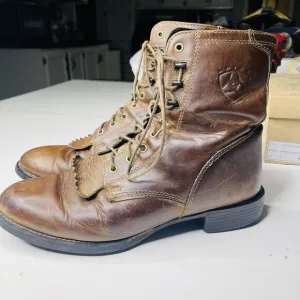 ARIAT MEN'S HERITAGE LACER WESTERN BOOTS ROUND TOE Size 10