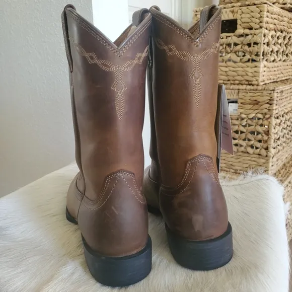 Ariat Men's Heritage Roper Boot - Brown Leather Boots Size 10.5D