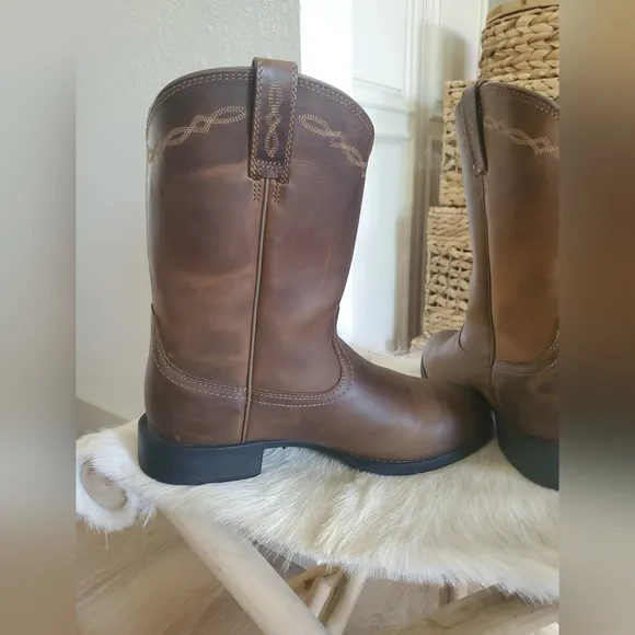 Ariat Men's Heritage Roper Boot - Brown Leather Boots Size 10.5D