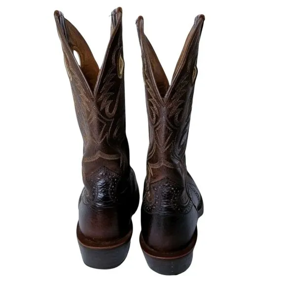 Ariat Mens Sz 8 D Heritage Roughstock Square Toe Brown Cowboy Boots 34824 Mint