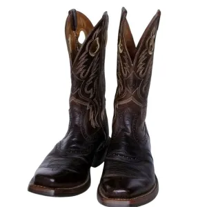 Ariat Mens Sz 8 D Heritage Roughstock Square Toe Brown Cowboy Boots 34824 Mint