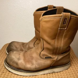 Ariat Mens US 13D Distressed Brown Waterproof Composite Toe Pull On Work Boots