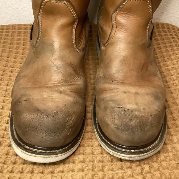 Ariat Mens US 13D Distressed Brown Waterproof Composite Toe Pull On Work Boots
