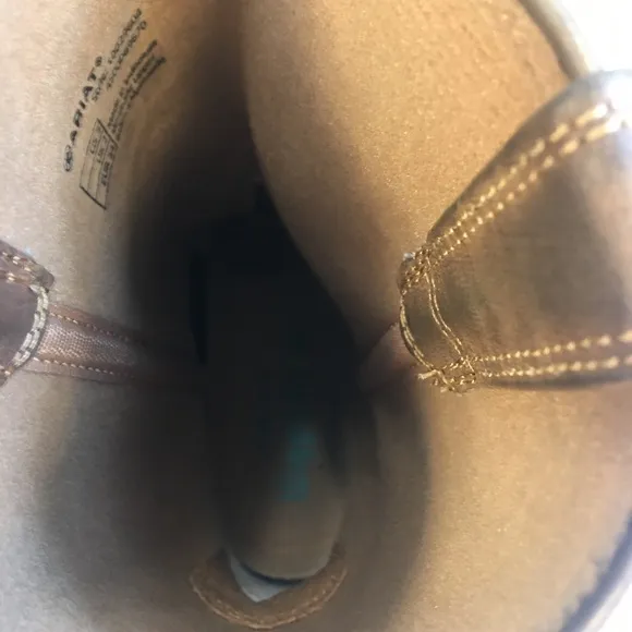 Ariat Pink &amp; Brown Square Toe Cowgirl Western Boots Size Girl's 3