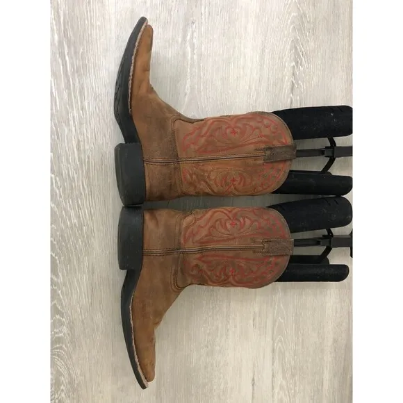 Ariat Quickdraw 10004853 Kid's 1.5 Brown Leather Square Toe Western Cowboy Boots