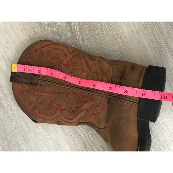 Ariat Quickdraw 10004853 Kid's 1.5 Brown Leather Square Toe Western Cowboy Boots