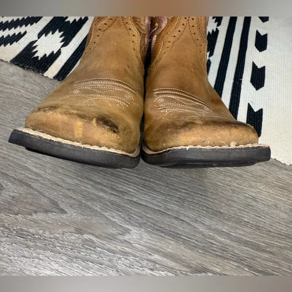 ARIAT Quickdraw Badlands Brown Square Toe Cowboy Boots 10006304 Women's 5.5